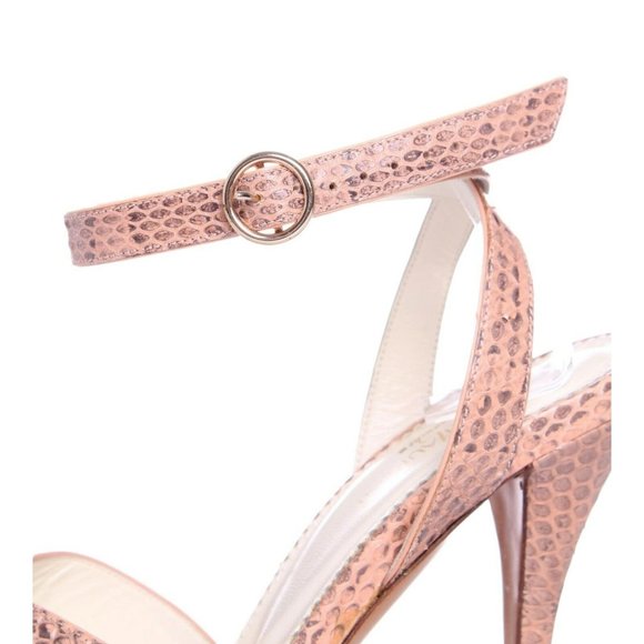 Yves Saint Laurent YSL Pink & Grey Python Ankle Strap Pumps - US 8.5 - Picture 7 of 11
